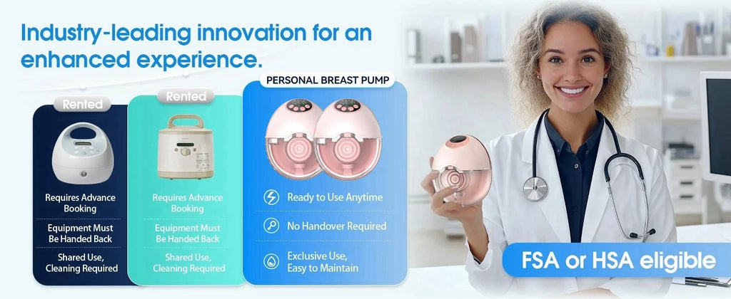 Upgrade Electric Breast Pump Handsfree With UV Sterilize & Heating Base BPAFree Silent Invisible Portable Double Breastmilk Pump