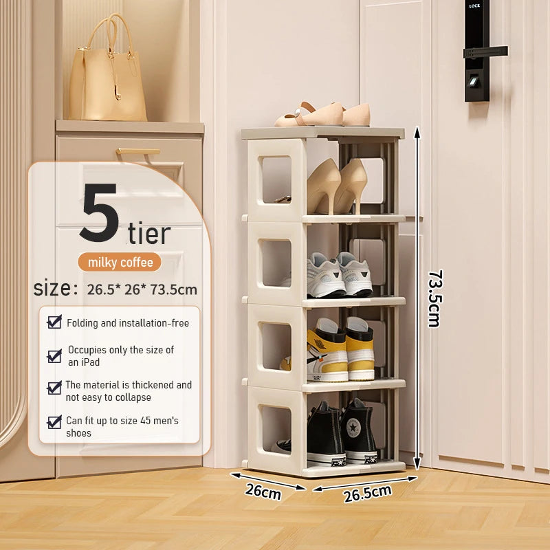 3 5 7 Tier Shoe Organizer Indoor Rack Folding Hanger Foldable Sneaker Shelf Home Door Storage