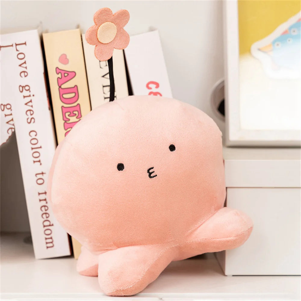 Nice Hot Kawaii Takopi's Original Sin Plush Toy With Flower Pink Octopus Stuffed Doll Soft Anime Plushie Kids Birthday Xmas Gift