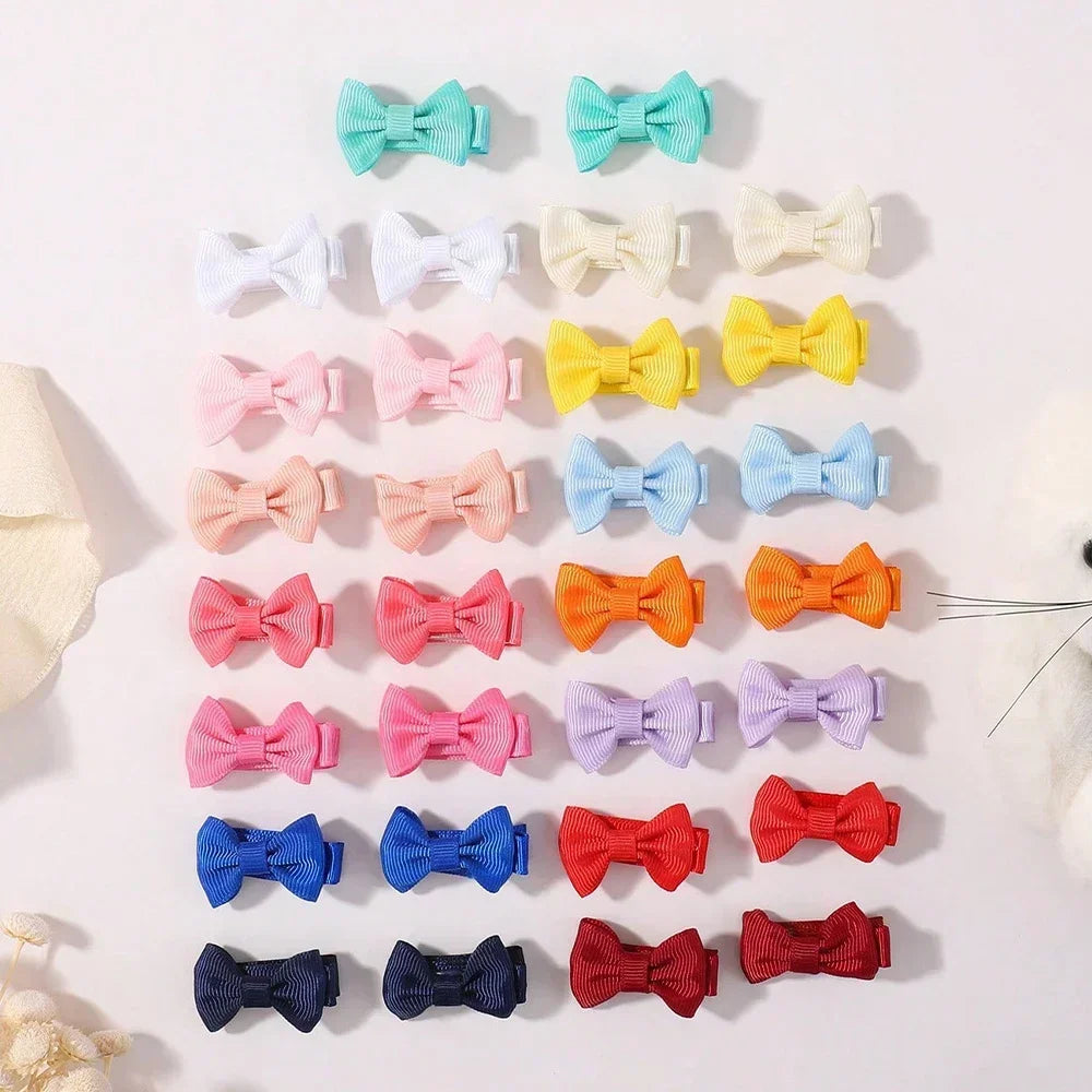 10pcs/Set Mini Hair Bow Clips for Baby Girls Cute Dopamine Color Handmade Bowbots Hairpins Lovely Headwear Kid Hair Accessories