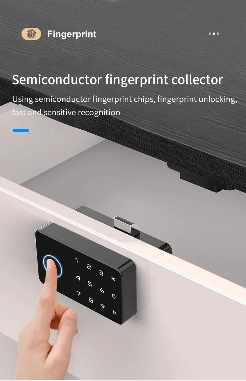 Support Tuya APP Smart Fingerprint No Punch Cam Lock Cabinet Lock Door Drawer Filing Cabinet Post Mail Box Furniture Locker