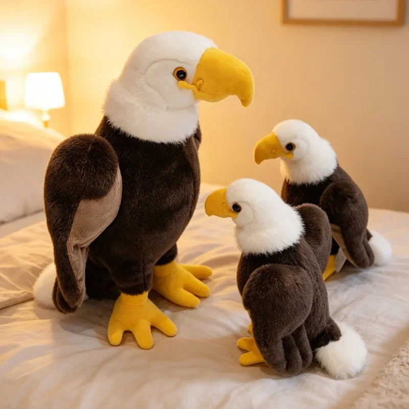 Lifelike American Eagle Owl Plush Toys Soft Stuffed Animals RealLife Bird Dolls Home Decor for Kids Children Boys Birthday Gifts
