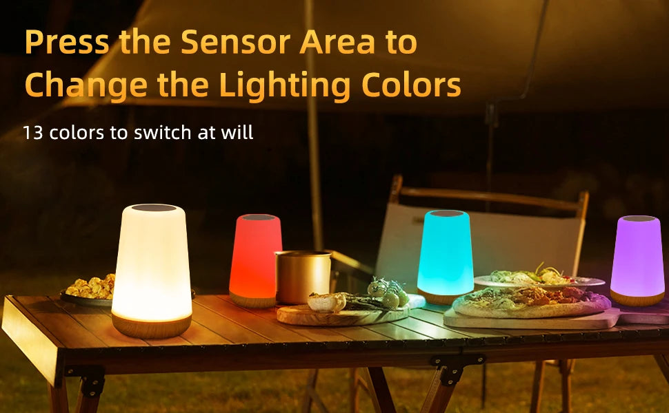 Sleeping Night Light Bedside LED Desktop Decoration Night Light Remote Control Touch 13 Colors Atmosphere Light Lamp with Hook