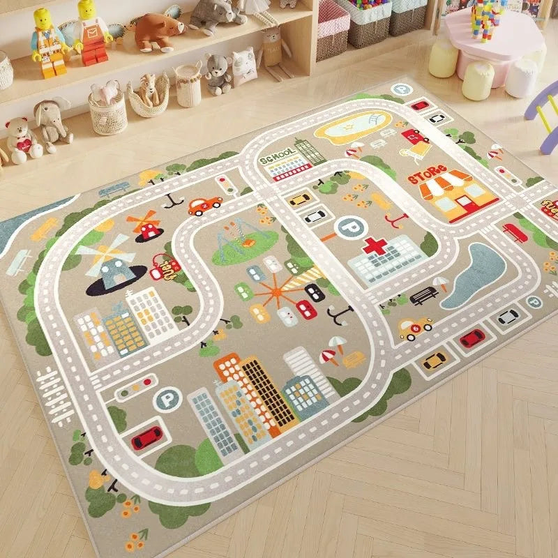 Cartoon Car Traffic Children Carpet Play Mat Crawling Floor Mat Model CCT001 Non Slip