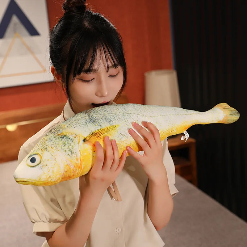 Artificial yellow croaker Plush Pillow Imitation Funny Fish Stuffed Pillow Emulational Home Sofa Plush Decoration Cushion