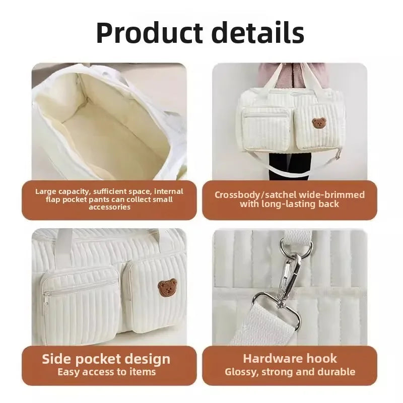 Large Capacity Mommy Bag Luggage Diaper Bag Portable Shoulder Handbags Maternity Travel Tote with Pockets Mother Kids