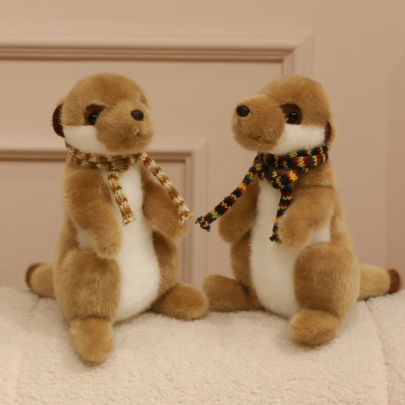 Accompanying Decoration 1pc 22cm Lovely Meerkat Plush Toy Cute Meerkat Doll With Scarf Stuffed Soft Animal Toy Kawaii Toy Gifts