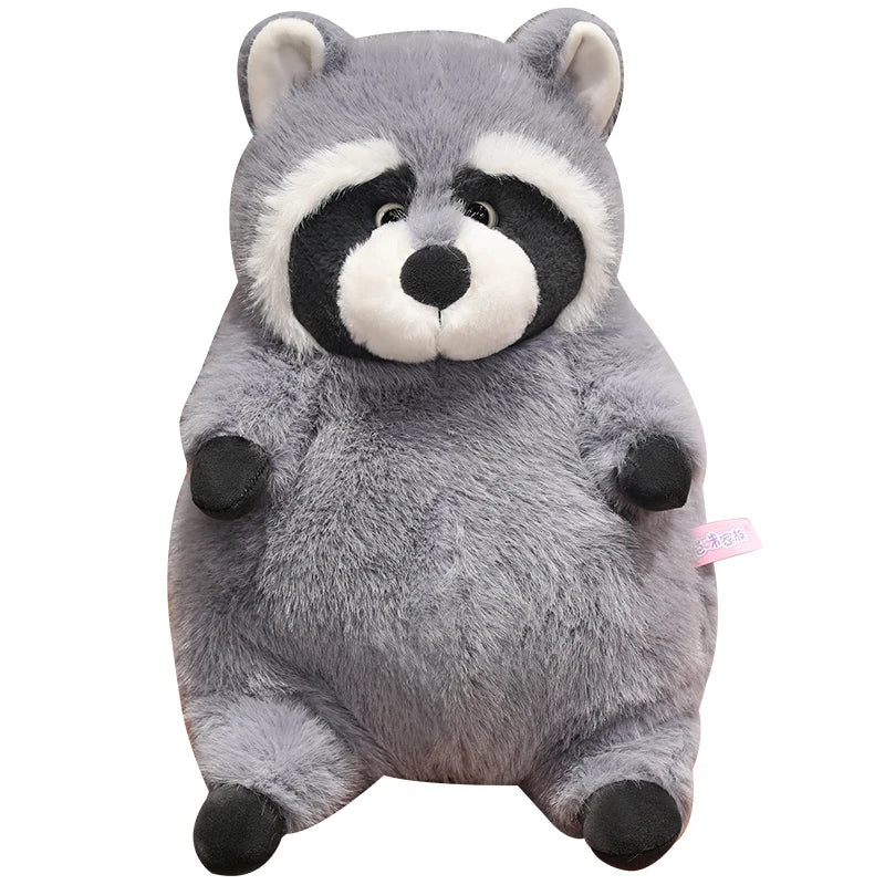 Artificial Fat Raccoon Plush Doll Grey Round Raccoon Animal Plush Toy Super Soft Christmas Gift For Boys And Girls