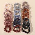 Ramdom Color 20pcs Women Dot Silk Hair Scrunchies for Girls Hair Rope Ponytail Holder Headwear Hair Accessories Wholesale