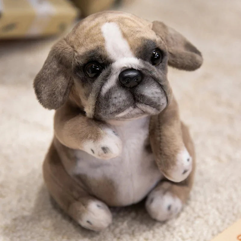 Realistic Sitting Poodle Pug Puppy Plush Toy Stuffed Dog Room Decor Soft Cuddly Pet Gift Model PXP001
