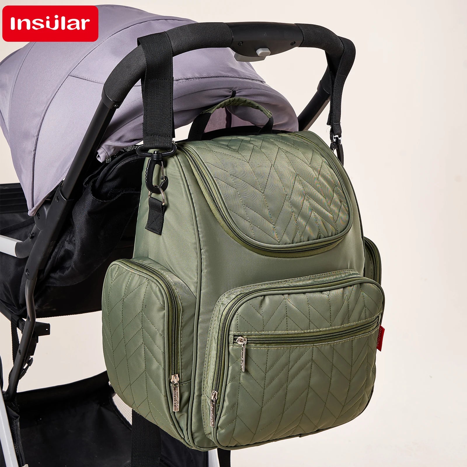 INSULAR Mommy Fashion Backpack Lady Double Shoulder Bags Baby Nursing Diaper Packs Large Capacity For Business Laptop Waterproof