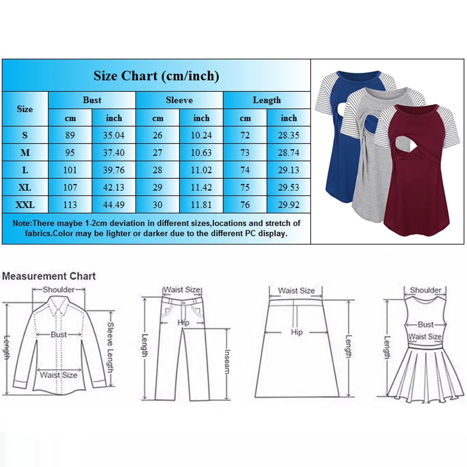 Women Maternity Short Sleeve Nursing Patchwork Color Tops Breastfeeding Blouse