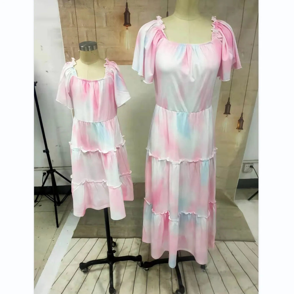 Bohemian Mother Daughter Dress Vestido Beach Children Dress Family Matching Outfits Women Clothing Casual Girls Dresses Summer