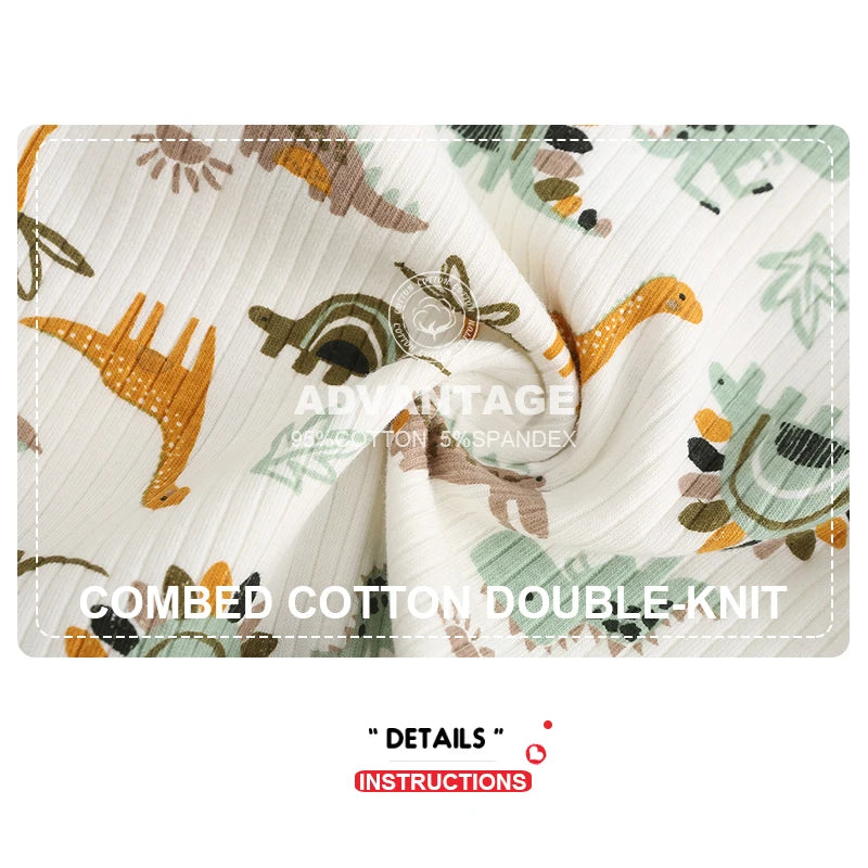 Cartoon Cute 4-Piece Baby Boy Girl Bodysuits Cotton Soft Newborn Unisex Onesies 0-12M Short Sleeves Infant Clothes