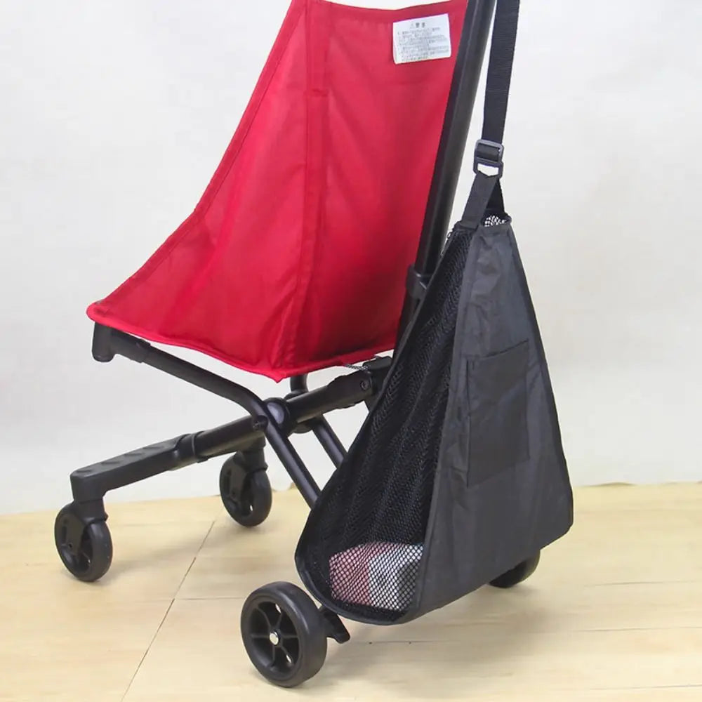 Mesh Baby Stroller Net Pocket Large Capacity Solid Color Baby Pram Organizer Pram Buggy Triangle Bag Hanging Carriage Bag