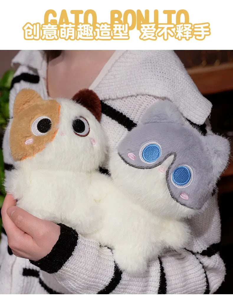 20CM Soft Siamese Cat Stuffed Plush Toy Orange & Black Kitten Animal Doll Cute Birthday Gift for Kids