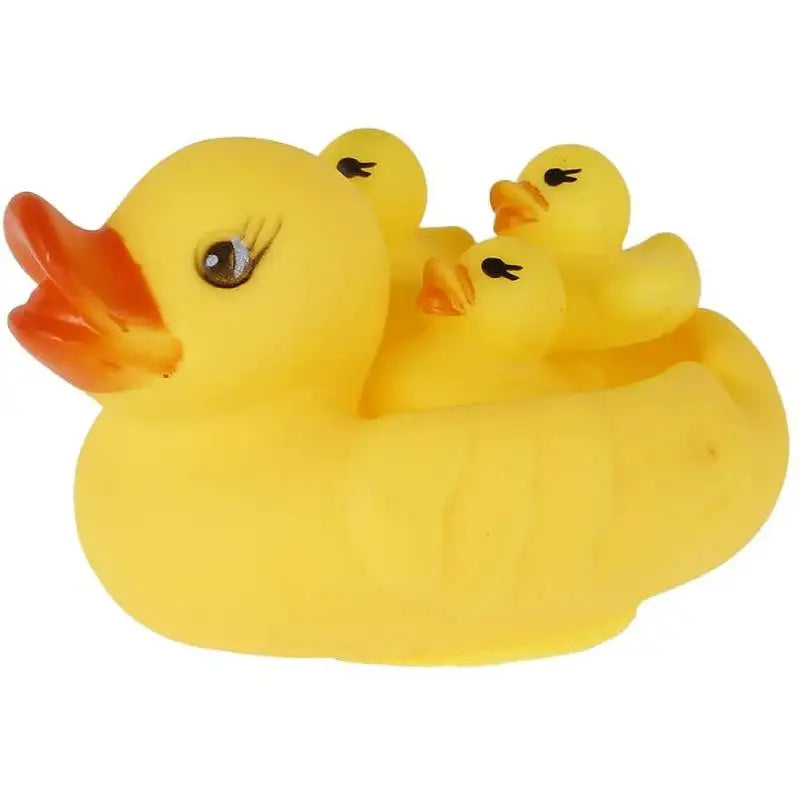4pcs Rubber Duck Family Squeak Ducks Baby Shower Toy Float Bathtub Yellow Duck Toy Gift for Toddlers Boys Girls Kids Birthday