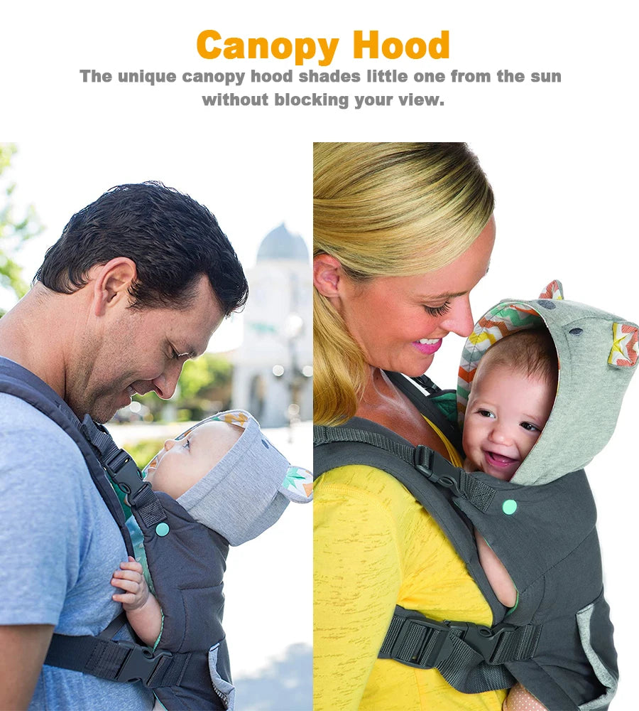 0-24 Moths Baby Carrier with Hat Portable Newborn Backpack Thicken Shoulder Ergonomic Hoodie Kangaroo Baby Strap