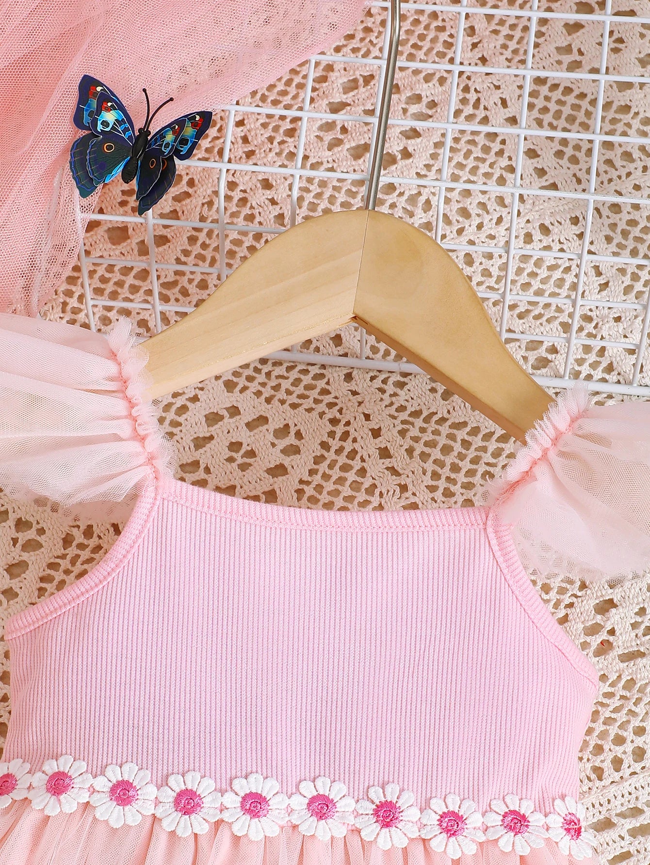 0-3 Year old Girls' Dress Embroidered Flower Tulle Fashionable Princess Dress Summer festival Party Little girl butterfly Dress