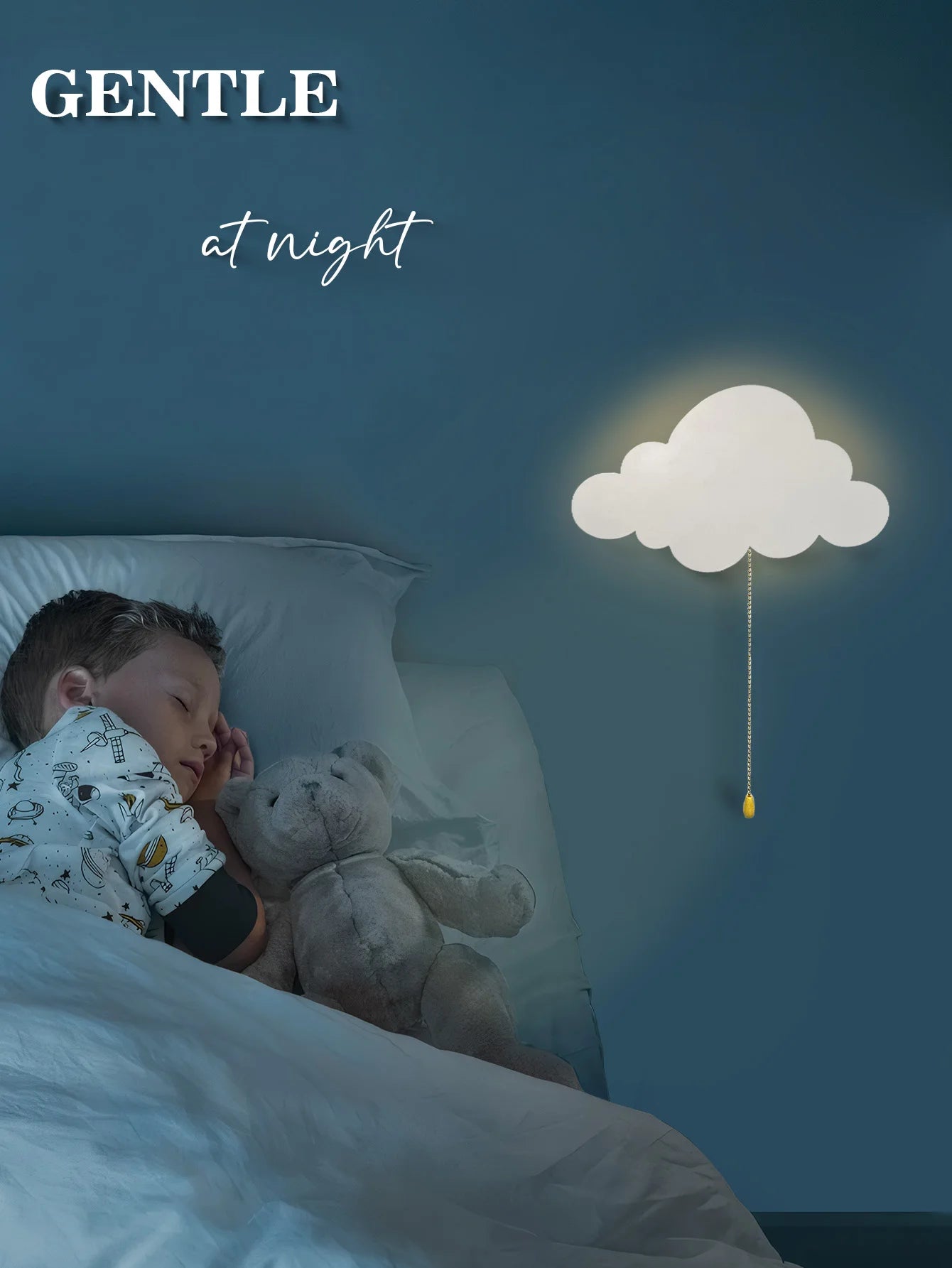 Cloud Light - Floating Cloud Wall Lamps for Nursery & Kids' Bedrooms | Battery-operated Hanging Night Lights