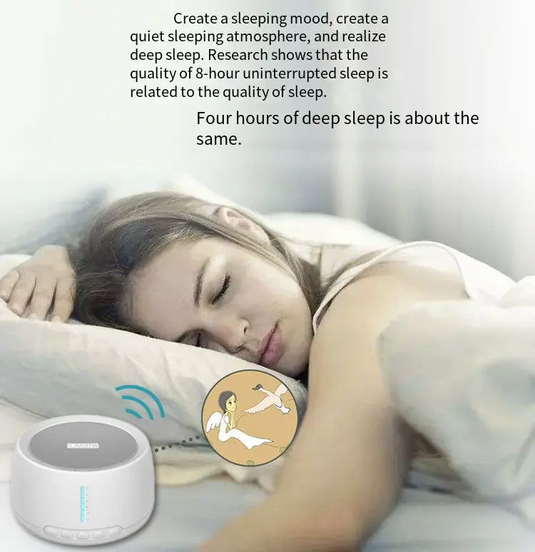 Household Portable Adult Baby Smart White Noise Sleep Machine with 30 Sounds and 36 Levels for Sleep Therapy