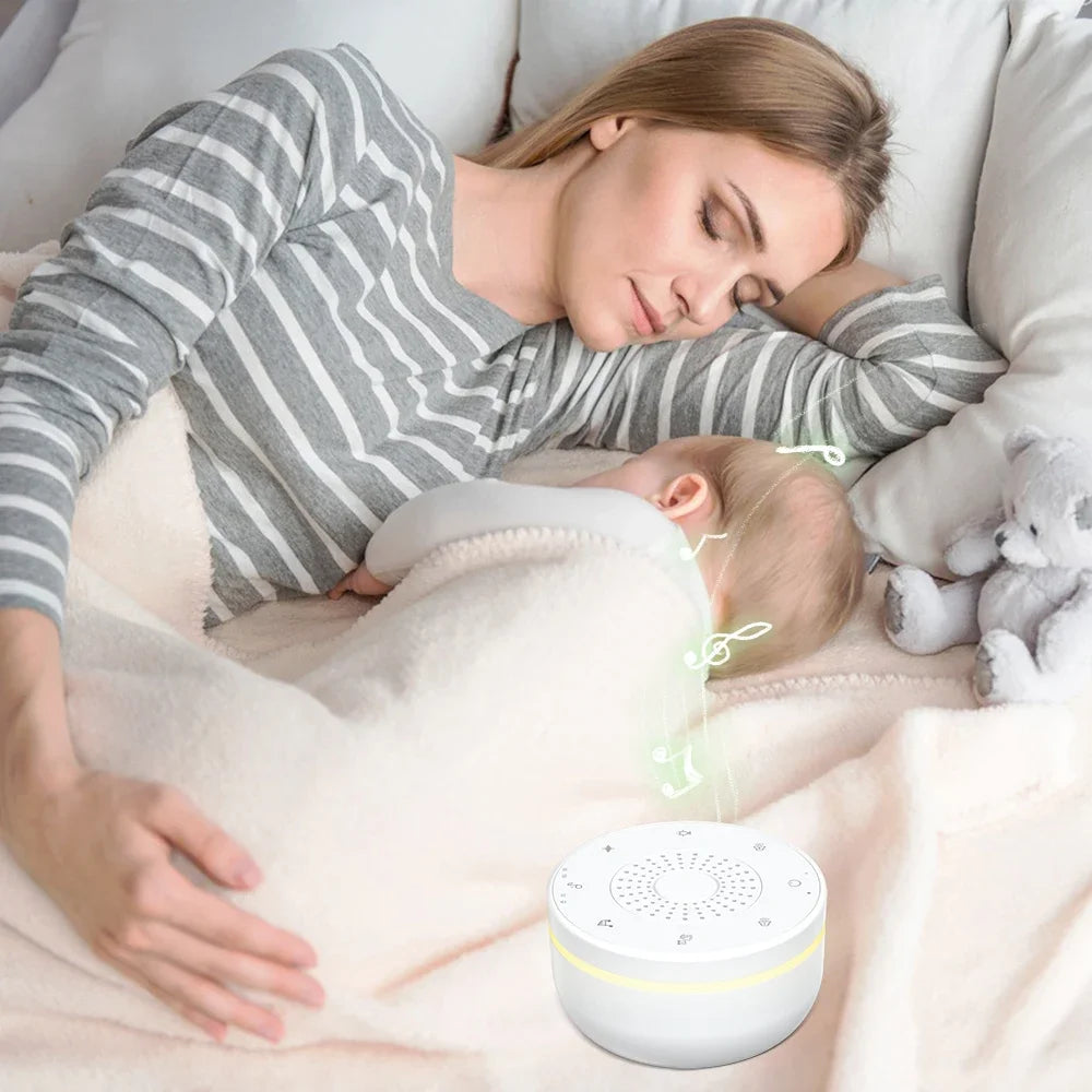 9 Baby Lullabies 15/30/60 min Timer White Noise Machine Mini Baby Sleep Machine Built-in Night Light for Baby Kids Adults