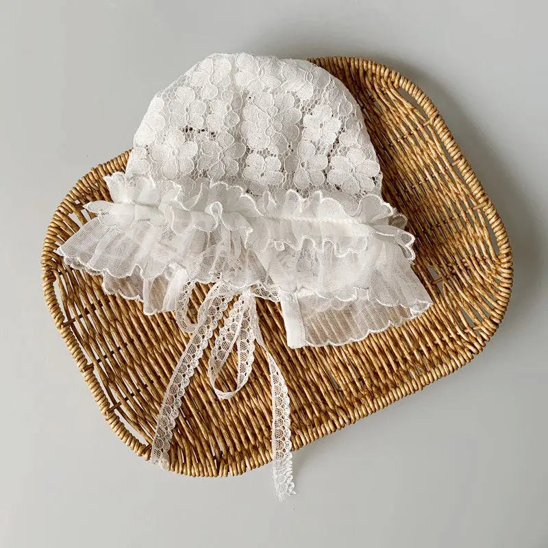 Baby Girl Lace Hat Newborn Photography Props Princess Girl Cap  Baby Photo Studio Beanie Cap