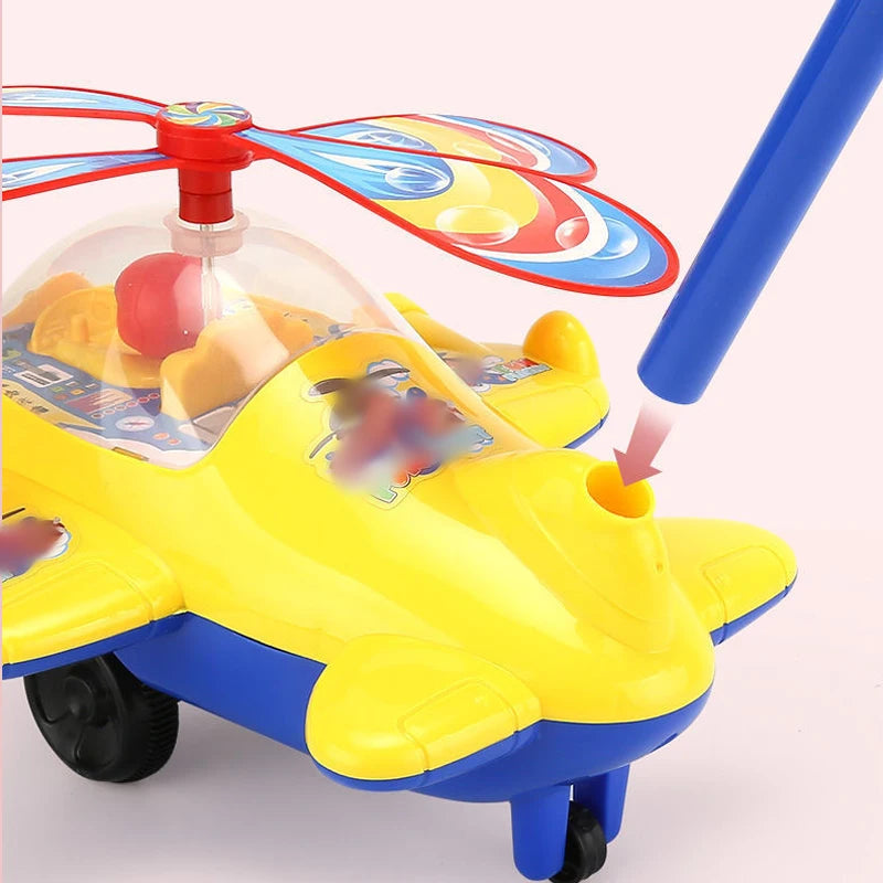 Baby Walker Toy Hand Push Toddler Toy Plane Car Toys Push Along Walking Toy for Kids Children Boys Girls Outdoor