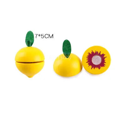 Wooden Fruit Cutting Educational Toy For Children Kitchen Playset With Peelable Fruit 1Pcs