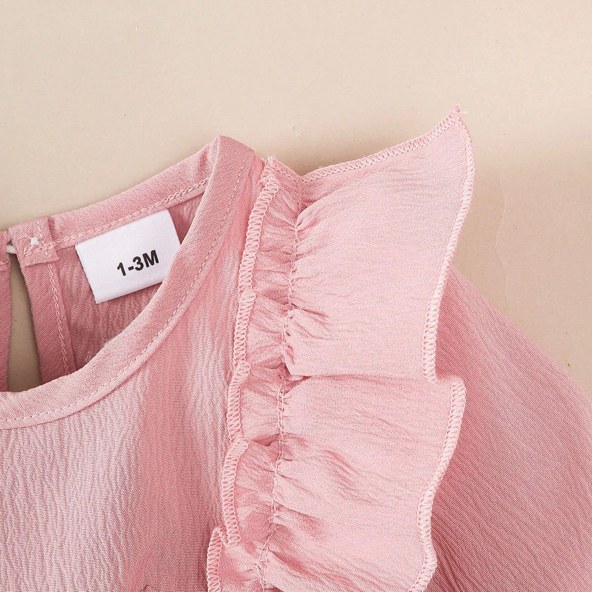 Baby clothing  Baby girl Dress Round Neck Pink Ruffled Bow Fashion Dress+Headband 0-18 Months Baby girl spring and autumn Dress