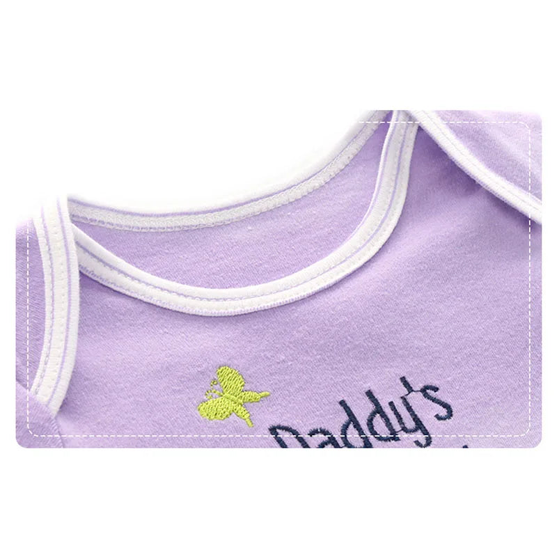 3-piece Butterfly Baby Girl Bodysuits 100%Cotton Newborn Onesies Spring Autumn Long Sleeves Infant Clothes