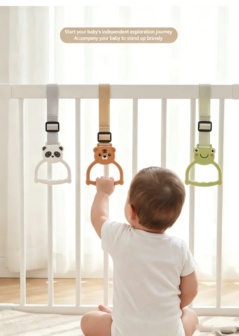 Baby Playpen Pull Up Rings Hand Ring for Baby Walking Assistance Crib Hanging Rings Toddler Stand Up Dangling Pull Up Rings