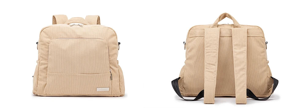 Soboba Large Capacity Diaper Backpack for Mom with Soft Corduroy Fabric and Convenient Design