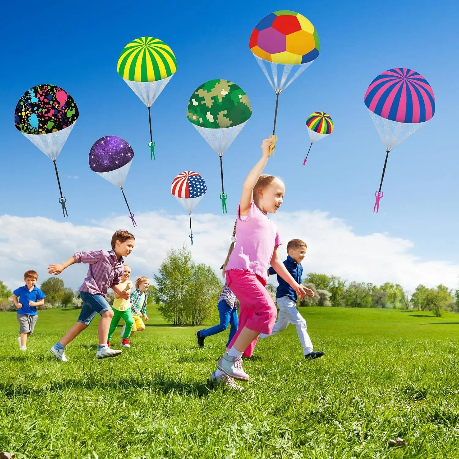6pcs/lot Parachute Toy Outdoor Flying Parachute Hand Throw Army Man Flying Toys for Kids Outdoor Halloween Easter Christmas Toys