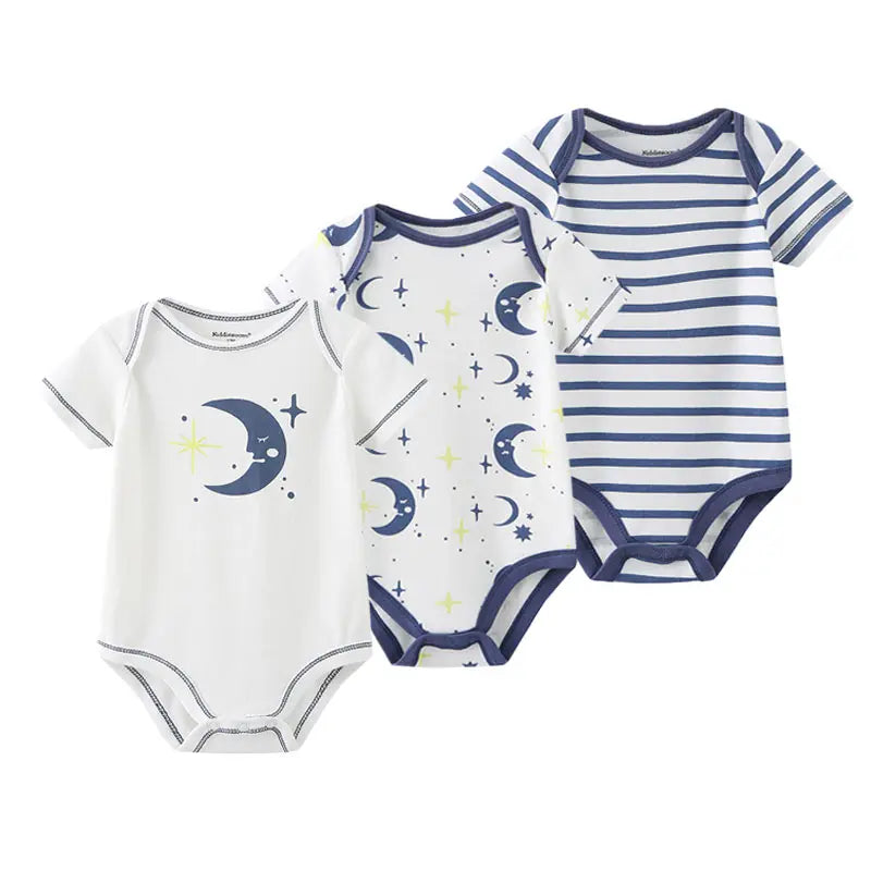 3 Pcs /Lot Summer Cartoon Newborn Unisex Baby Boy Girl Bodysuits Soft Baby Onesies 100%cotton Baby Clothes