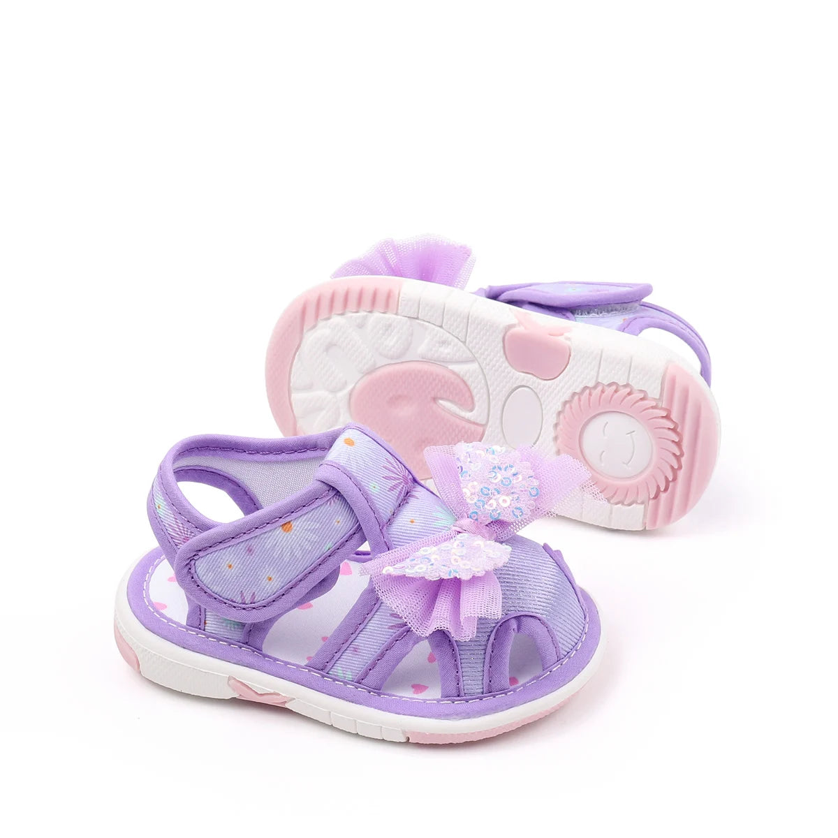 2025 0-2Y Baby Girls Baby Girls First Walking Indoor Outdoor Toddler Shoes With Squeaky Beautiful Design And Soft TPR Sole