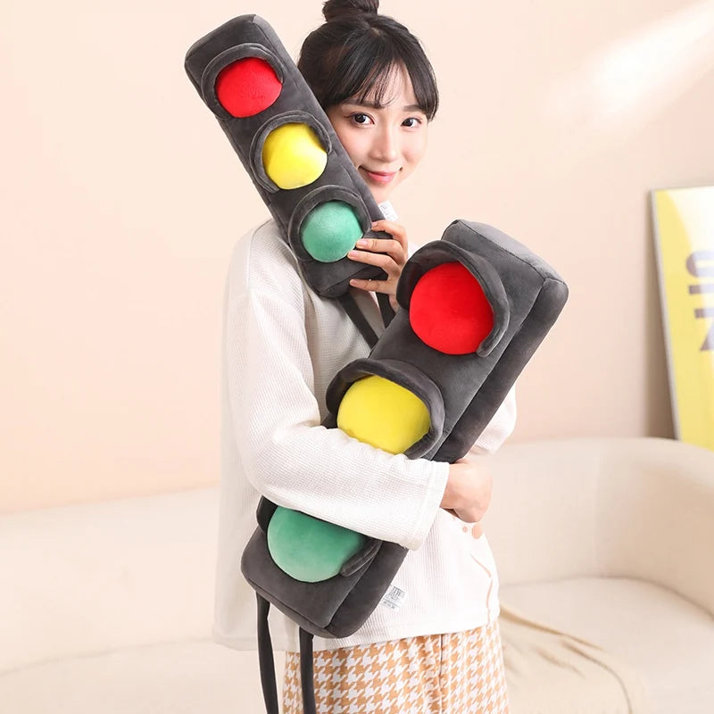 Lifelike Stuffed Signal Lamp Plush Toys Soft Traffic Light Toys For Children Funny Traffic Game Props Creative Home Decor