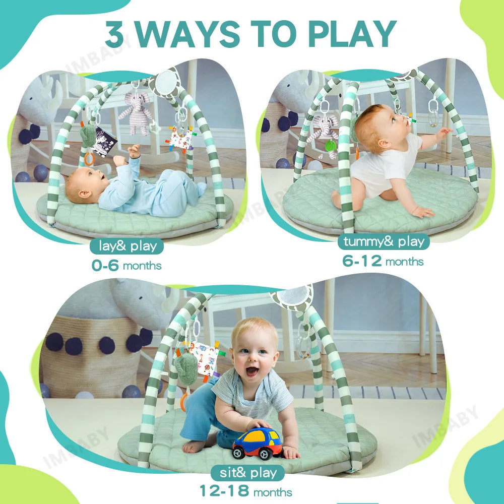 Multi-functional Baby Fitness Stand with Music Gym Activity, Comfort Toy, Blanket Pad, Early Education 0-36 Months, Newborn Gift