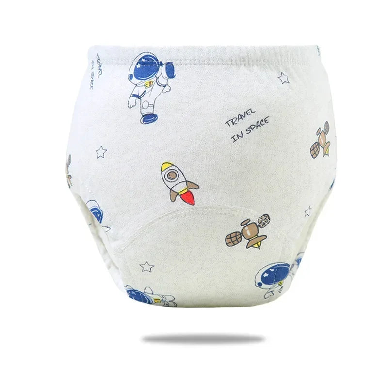 Cartoon Print Potty Training Pants Washable Breathable Cotton Cloth Diaper For Toddlers Nappy