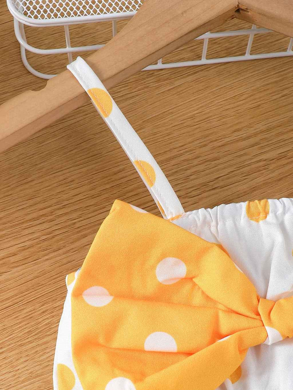 2Pcs/ Baby girl Dress Big Bow Polka Bot Suspender Summer Dress 0-3 Year old Baby Girl Vacation Casual Dress