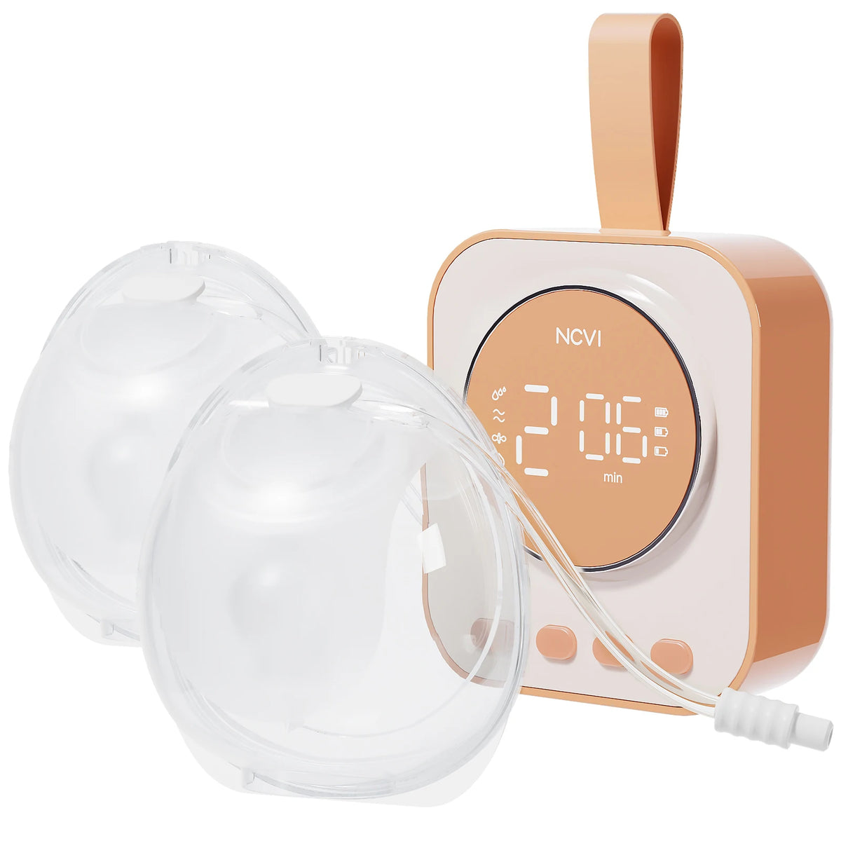 NCVI Hands Free Wearable Breast Pump with 21 24 28mm Cups, 4 Modes 9 Levels, 2 Phase Expression, LED Screen