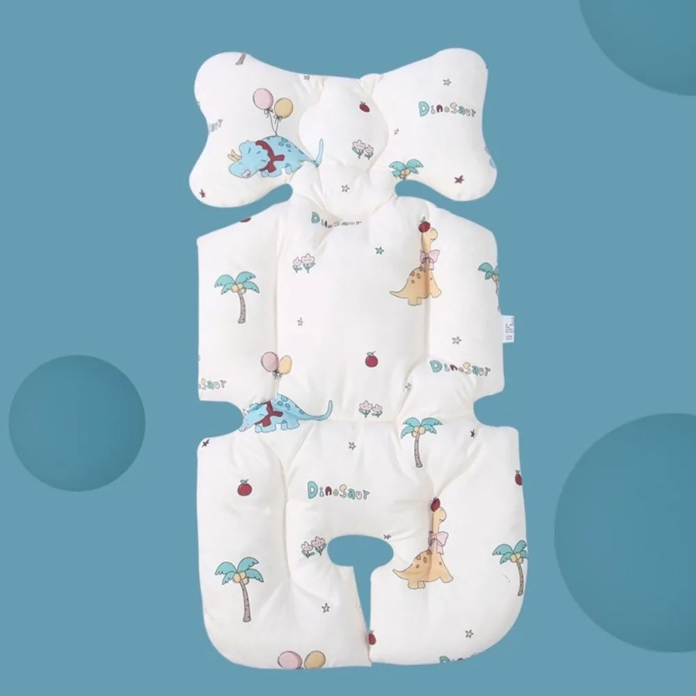 Essential Cotton Stroller Seat Cushion Soft Cartoon Pattern High Chair Liner Pad Comfortable Warm Stroller Accessories Going Out