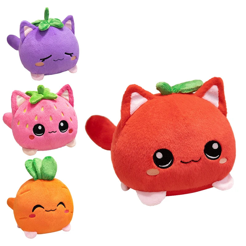 Cute Plush Dolls With Strawberry Cat Stuffed Soft Toys Fruit Sofa Doll Birthday Gift Room Decor Children's Friends Birthday