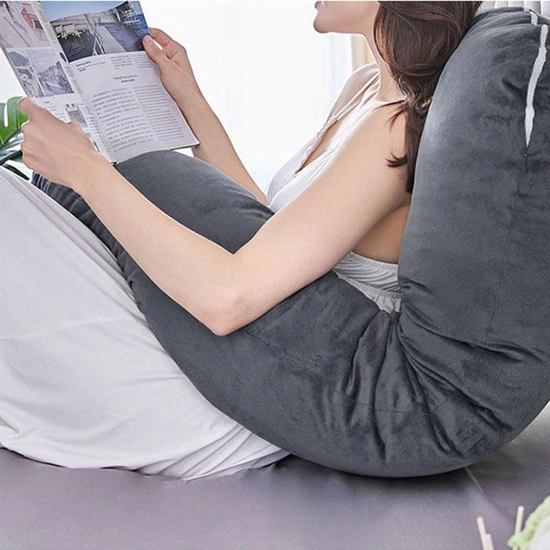 Solid Color Removable Washable Maternity Pillow Pregnancy Waist Protection Pillow Crystal Velvet Pregnancy Support Belly Pillow