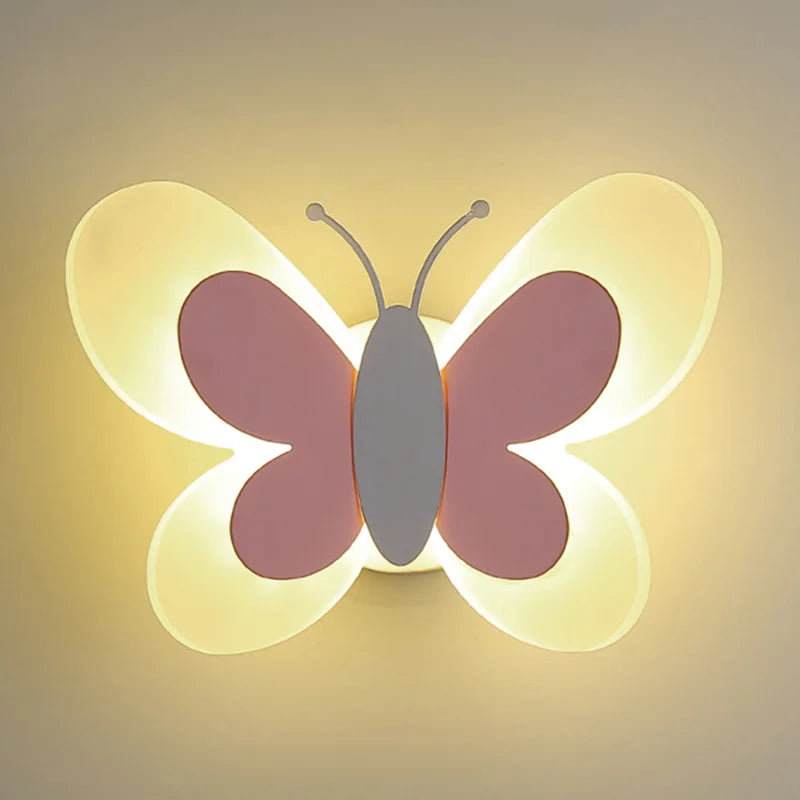 Modern Children's Room Butterfly Wall Light For Bedroom Bedside Wall Lamp Creative Personality Wall Decor LED Butterfly Sconce