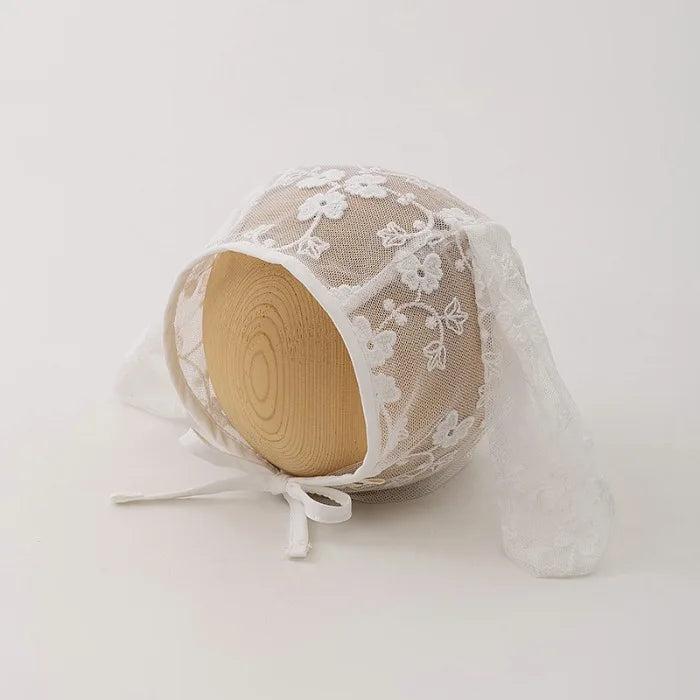 Baby Girl Lace Hat Newborn Photography Props Rabbit Bunny  Cap Baby Photo Studio Beanie Cap