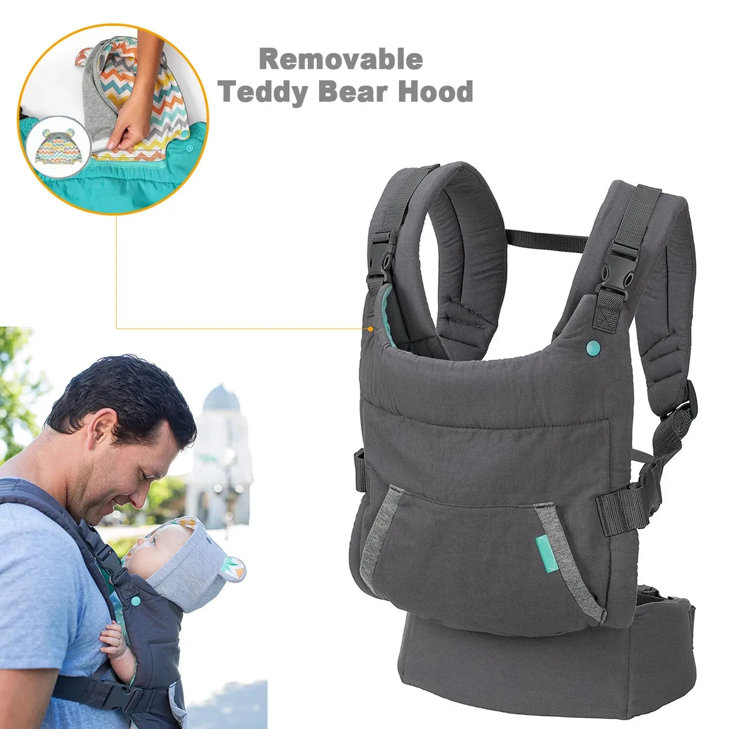 0-24 Moths Baby Carrier with Hat Portable Newborn Backpack Thicken Shoulder Ergonomic Hoodie Kangaroo Baby Strap