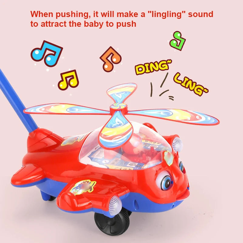 Baby Walker Toy Hand Push Toddler Toy Plane Car Toys Push Along Walking Toy for Kids Children Boys Girls Outdoor