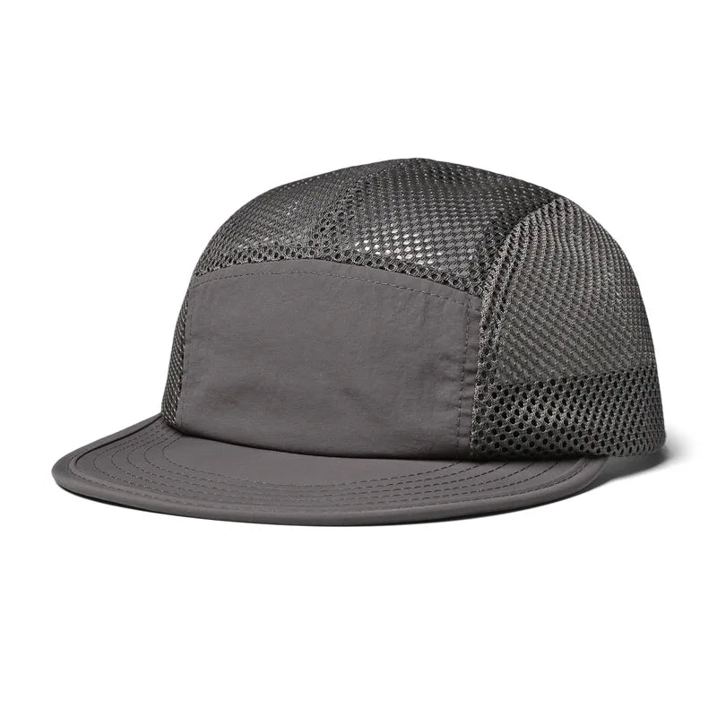 American Retro Five-Panel Baseball Cap Mesh Breathable Flat Brim Outdoor Quick-Dry