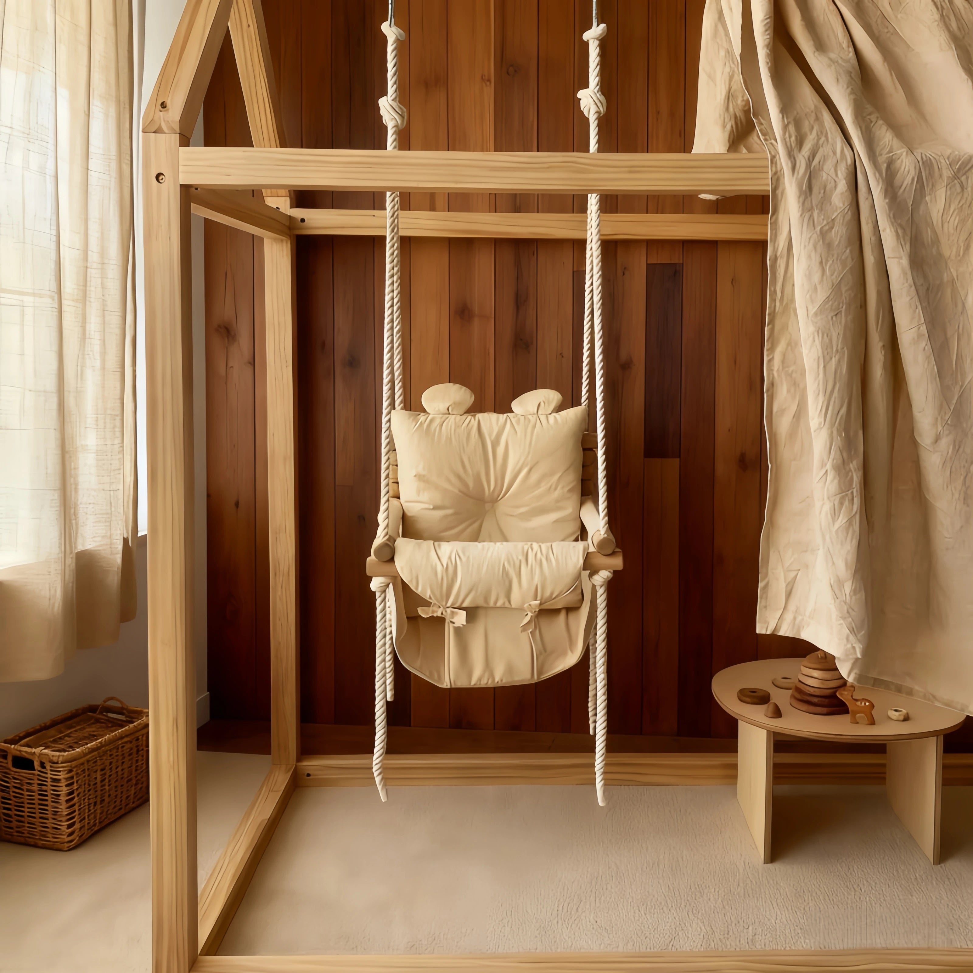 Baby Swing Ins Style Infant Household Indoor Hanging Chair Baby Small Hanging Basket Swing Cloth Rocking Chair Photography Props